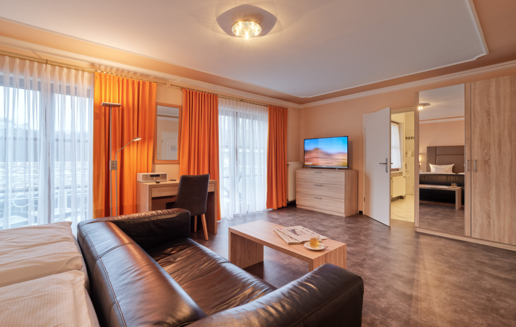 Schlafbereich einer Junior Suite im Hotel Schiffmann